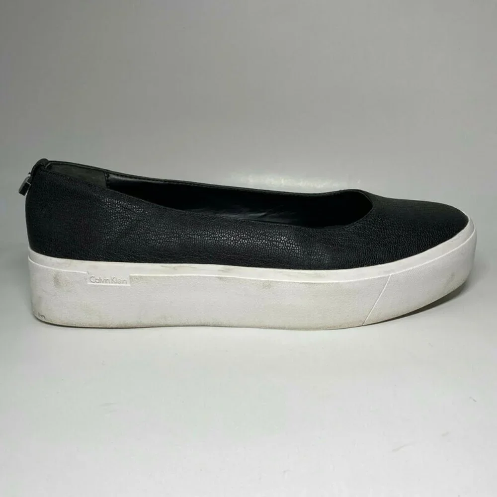 Calvin Klein Janie Platform Flats Black/White